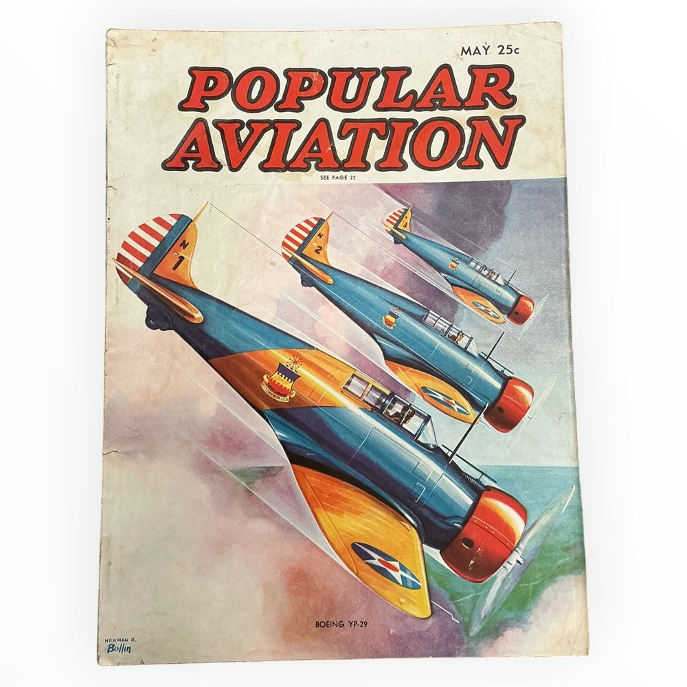 Popular Aviation May 1937 Boeing YP-29 Admiral Byrd South Pole Prewar Magazine